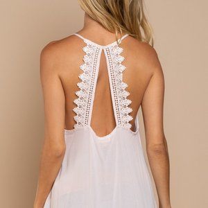 POL Crochet Lace Detail Back Cami Top